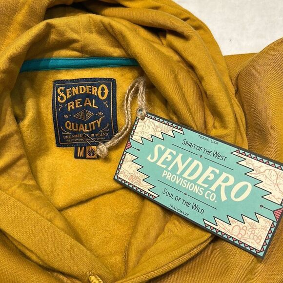 NEW Sendero Provisions Co Logo Hoodie Sz Medium Goldenrod Soft Fleece Pocket - Picture 4 of 6